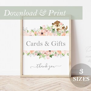 Otter baby shower kaarten en geschenken teken baby shower decor decoratie bewegwijzering instructie meisje jongen afdrukbare bos bos thema meisje Otter