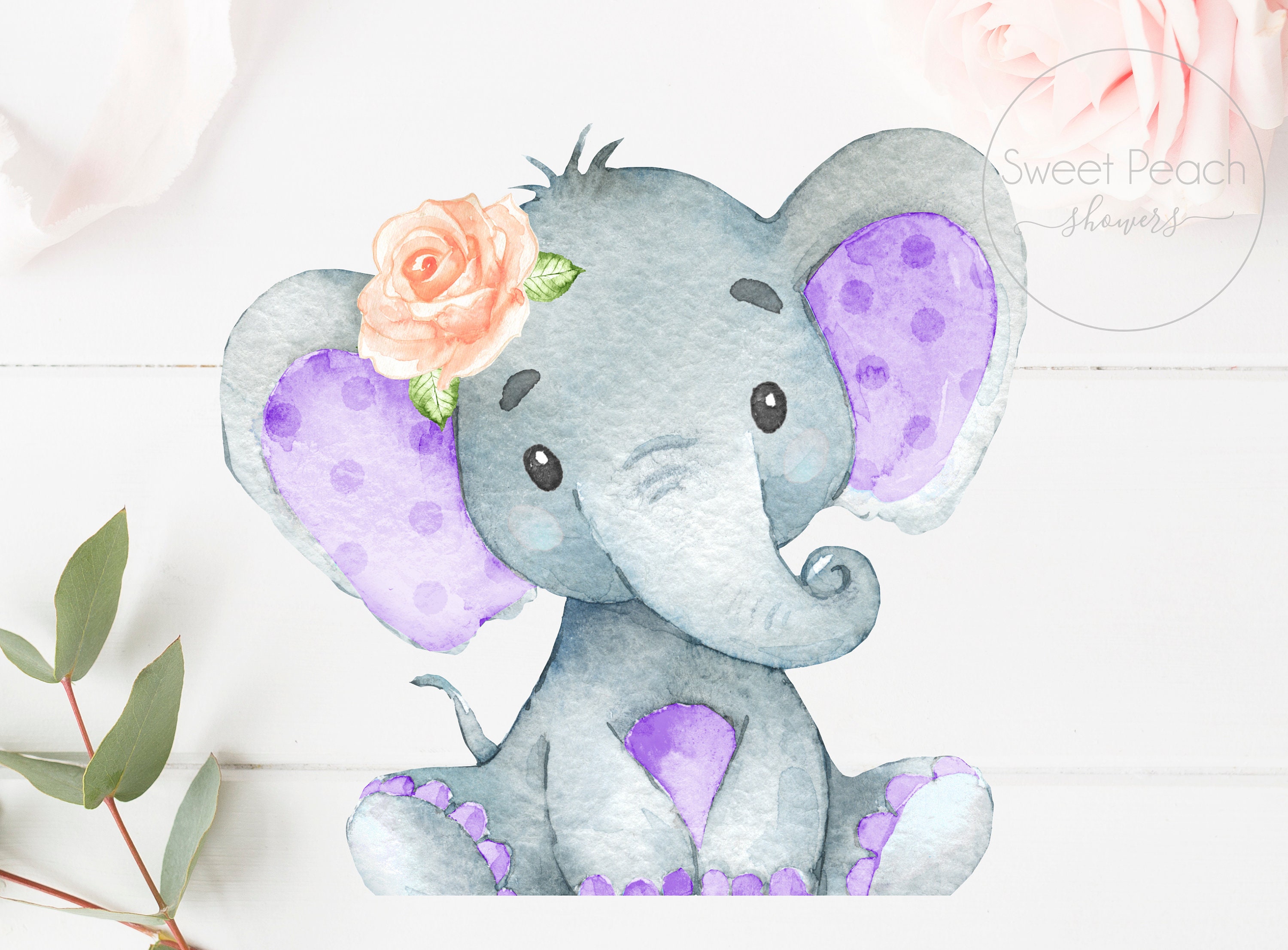 Elephant Decor Baby Shower Cut Out Printable Stand up Safari - Etsy