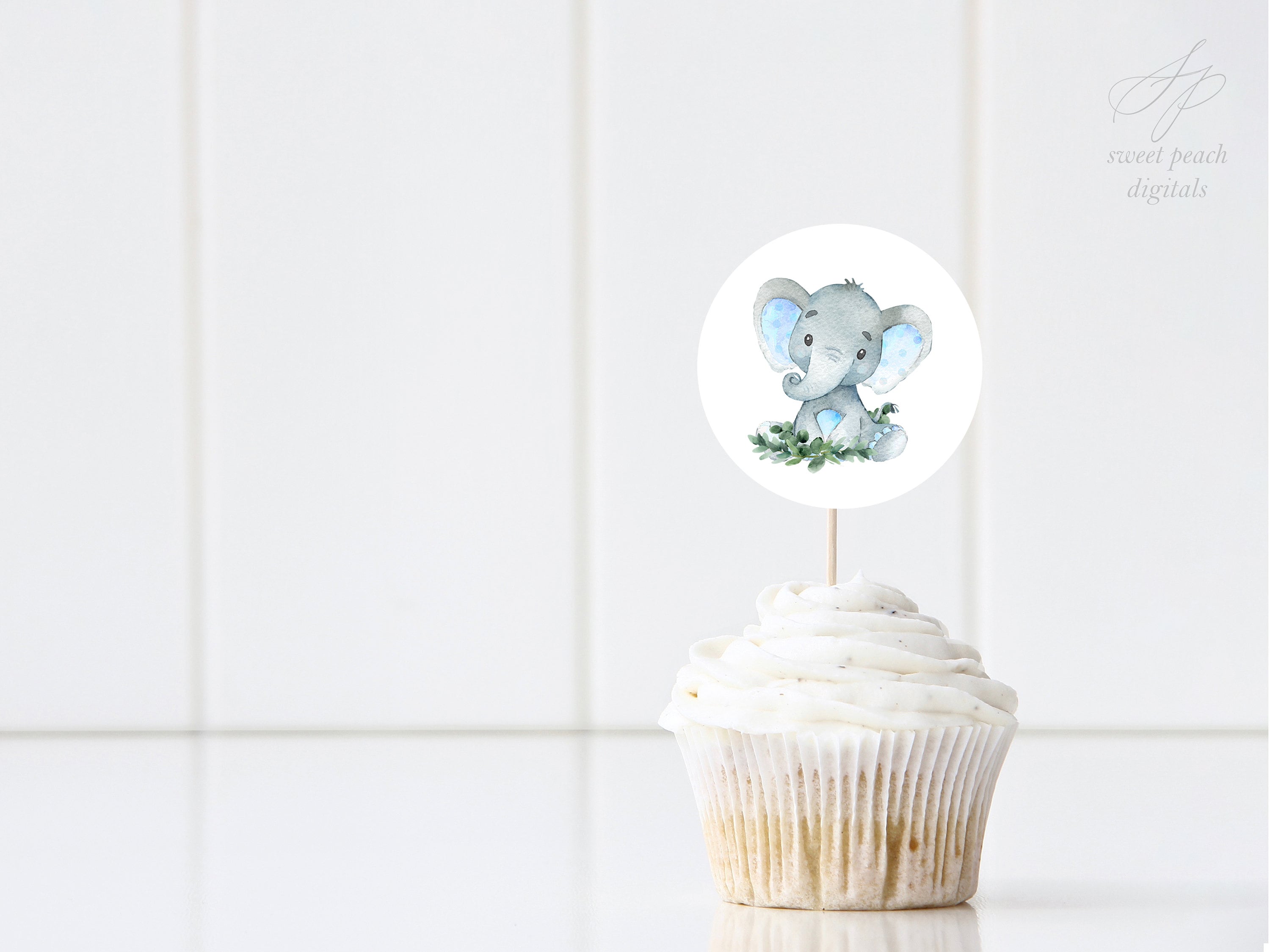 Elephant Cupcake Topper Digital Printable Cup Cake Decoration | Etsy