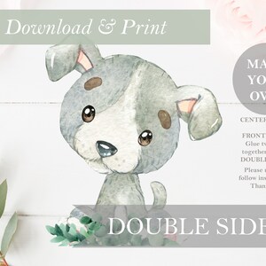 Dog Farm Centerpiece Cut Out Printable Puppy Stand Up Barn yard Boy Girl Gender Neutral Baby Shower Decor DIY Digital Party Theme Barnyard