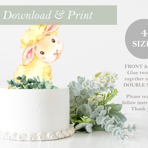 Sheep Lamb Cake Topper DOUBLE SIDED Printable Barn Yard Cut Out Farm Theme Birthday Baby Shower Decor Nursery Centerpiece DIY Digital Print