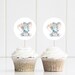 Elephant Cupcake Topper Digital Printable Cup Cake Decoration Baby ...