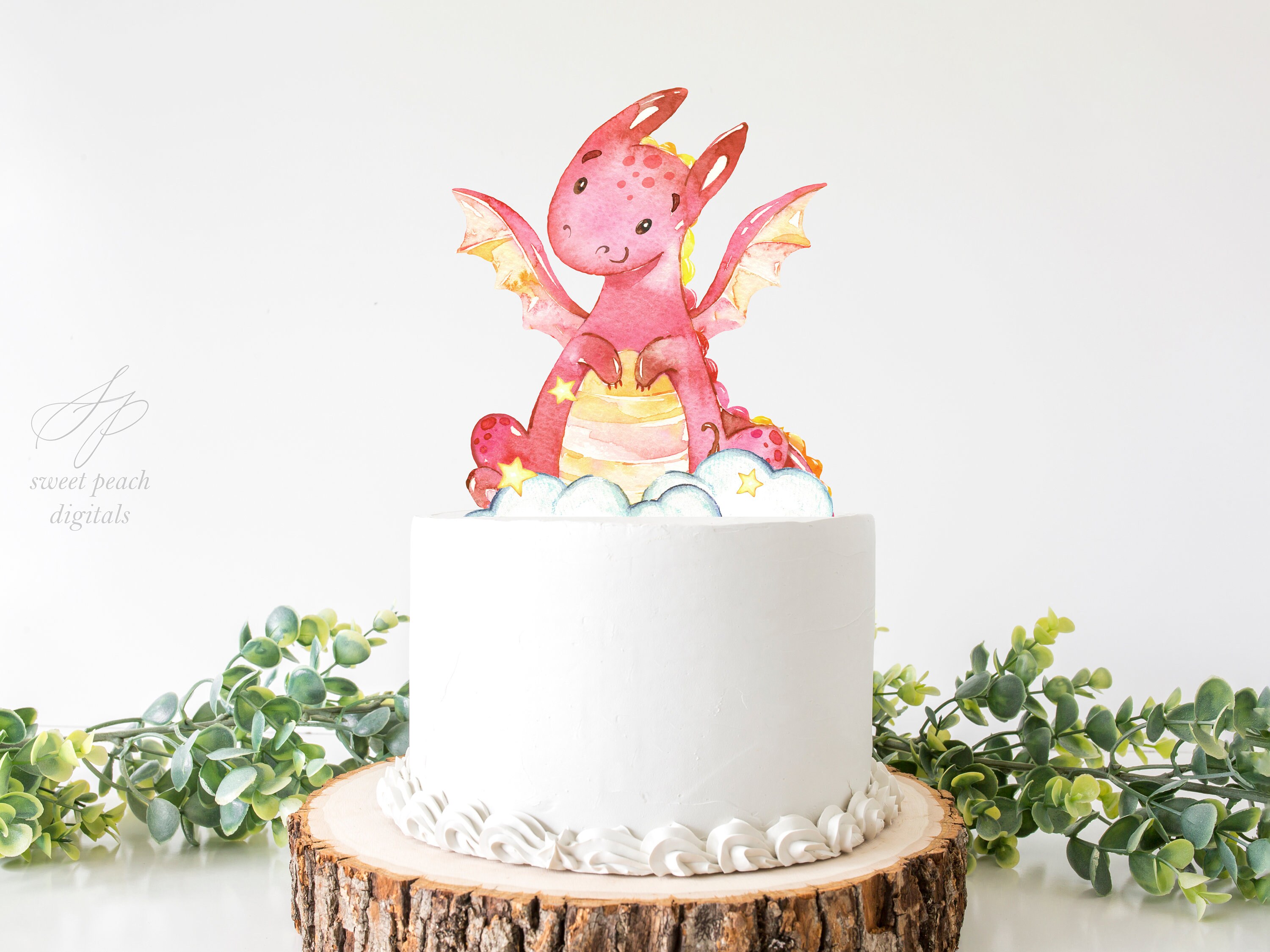 Dragon Cake Topper Birthday Printable 4 Sizes Cake Cut Out - Etsy