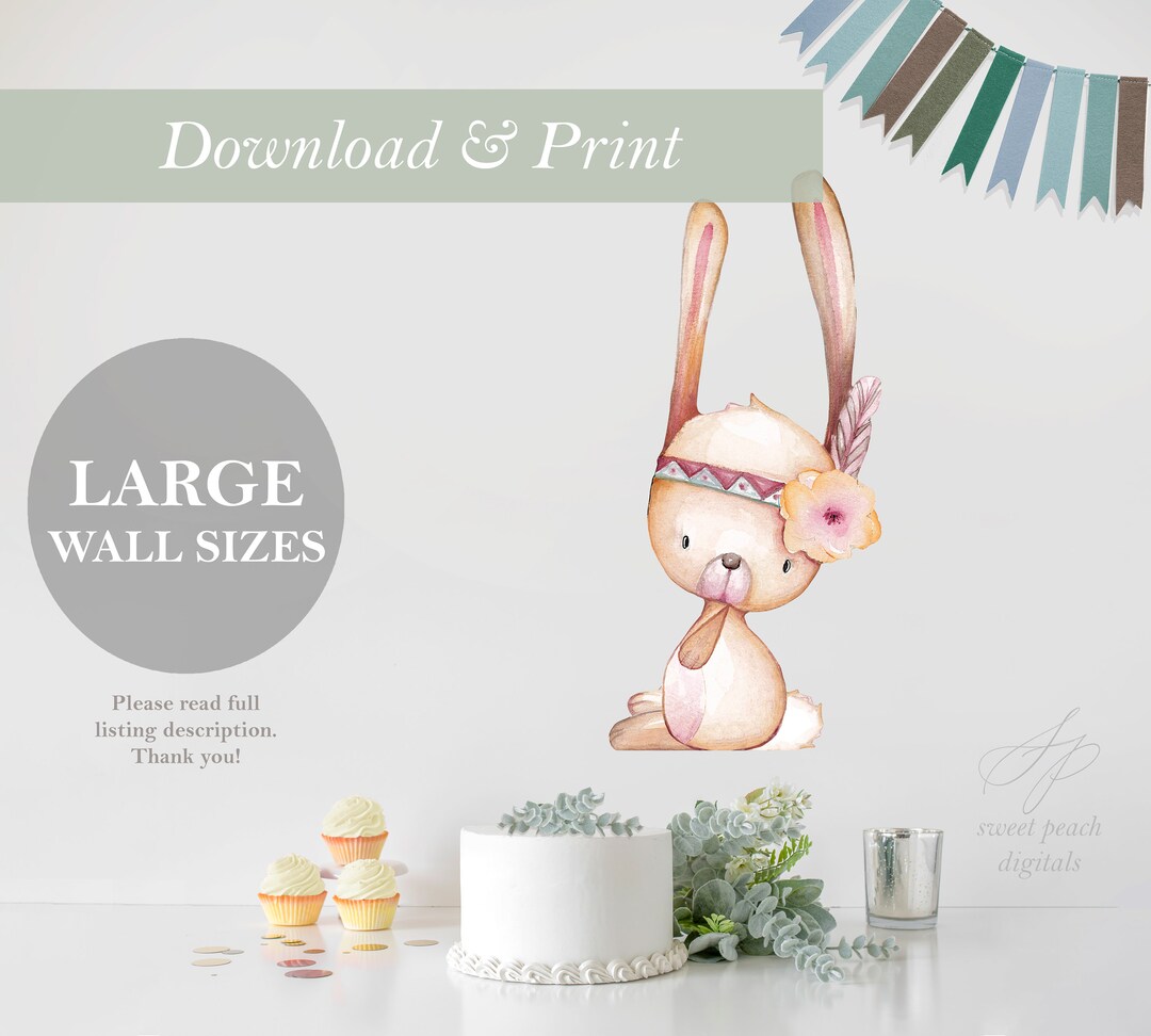 LARGE Bunny Rabbit Woodland Cut Out Printable Files Forest Woods Baby ...