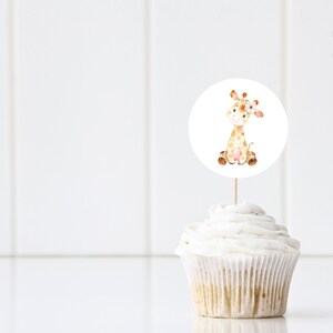 Giraffe Cupcake Topper Digital Printable Cup Cake Decoration Baby ...