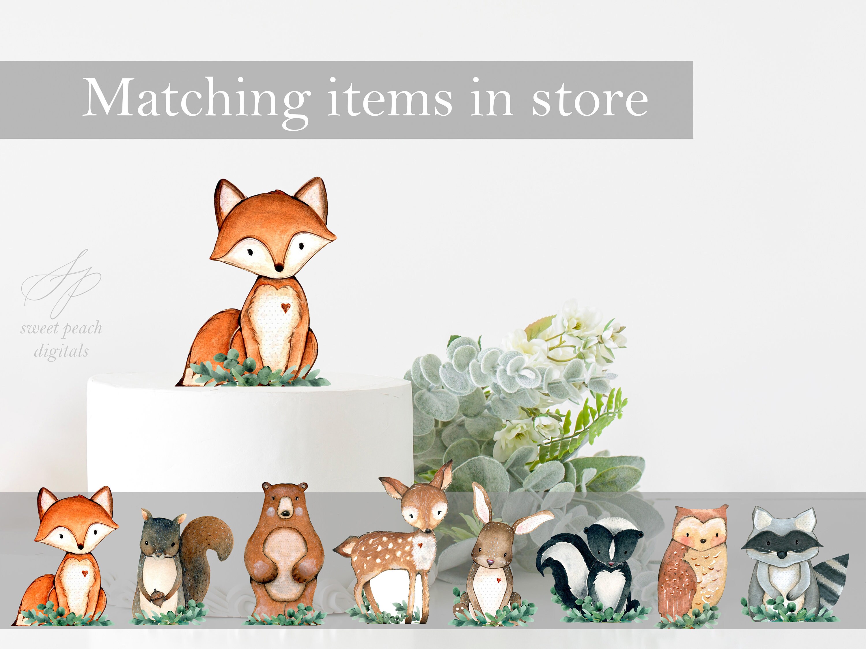Woodland Baby Shower Table Decor Party Theme Forest Stand up