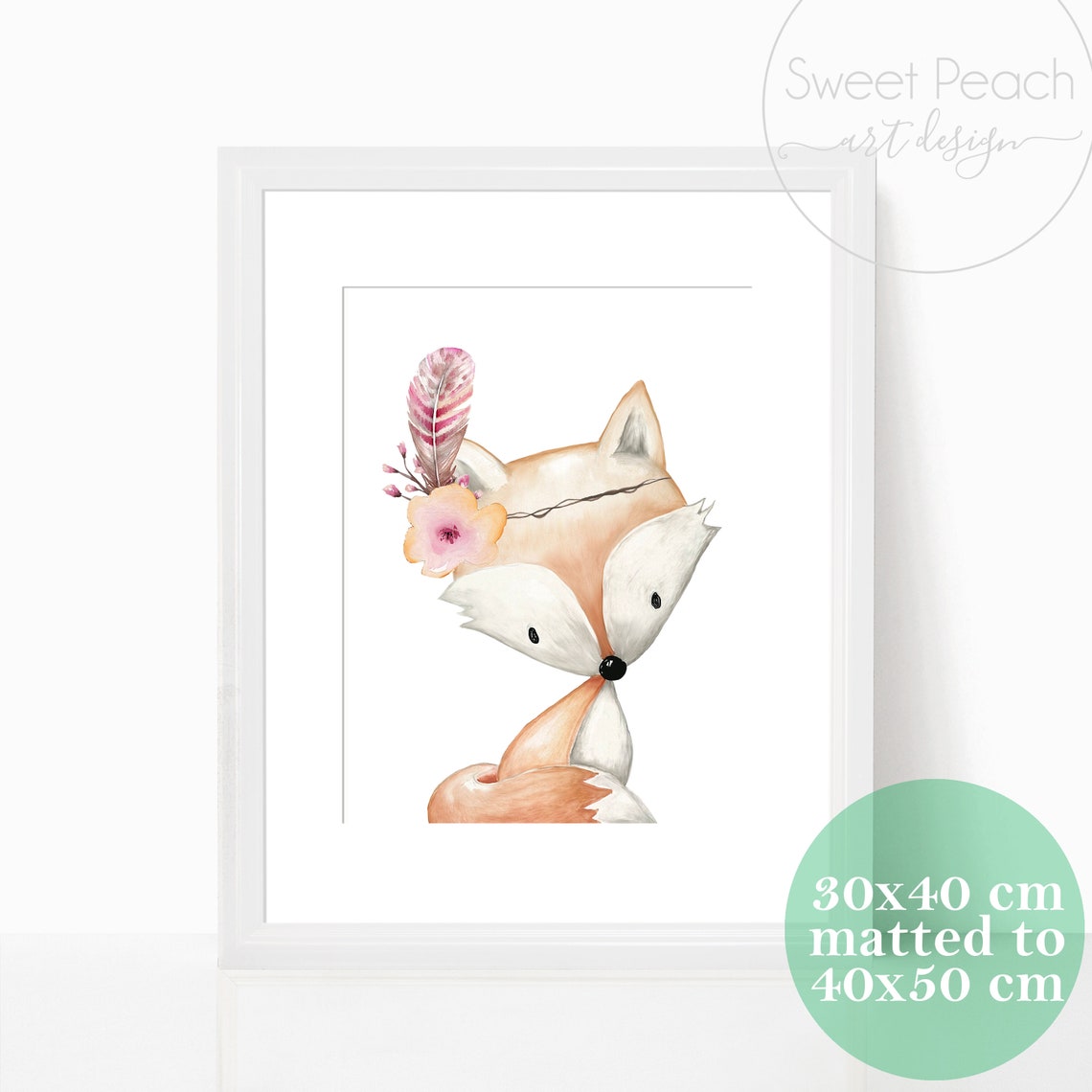 Fox Nursery Decor Woodland Girl Boho Animal Floral Printable Etsy
