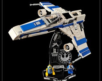 Display stand angled for Lego 75364 New Republic E-Wing Fighter (A1132)