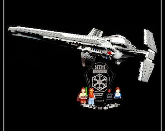 Display stand angled 3D for Lego 7961-75096 Darth Maul's Sith Interceptor +minifigures slots (A1036)