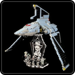 Display stand 3D-ENGV angled for Lego 75314 The Bad Batch + minifigures slots (A1090)