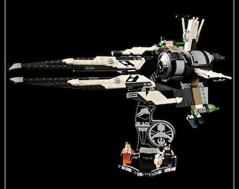 Display stand angled for Lego 75242 Black Ace TIE Interceptor (A1128)