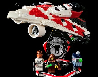 Display stand for Lego 75388 Jedi Bob's Starfighter - red-white (A2106-A3106)