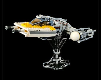 Display stand angled for Lego 75249 -75172 -7658 -9495 Y-Wing Starfighter  (A1007)