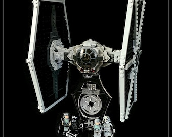 Display stand 3D for Lego 9492-75211-75300 Tie Fighter  + mini figurines slots (S1032)