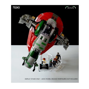 Display stand angled for Lego 75243-8097 Slave I + Minifigures plate (A1060)