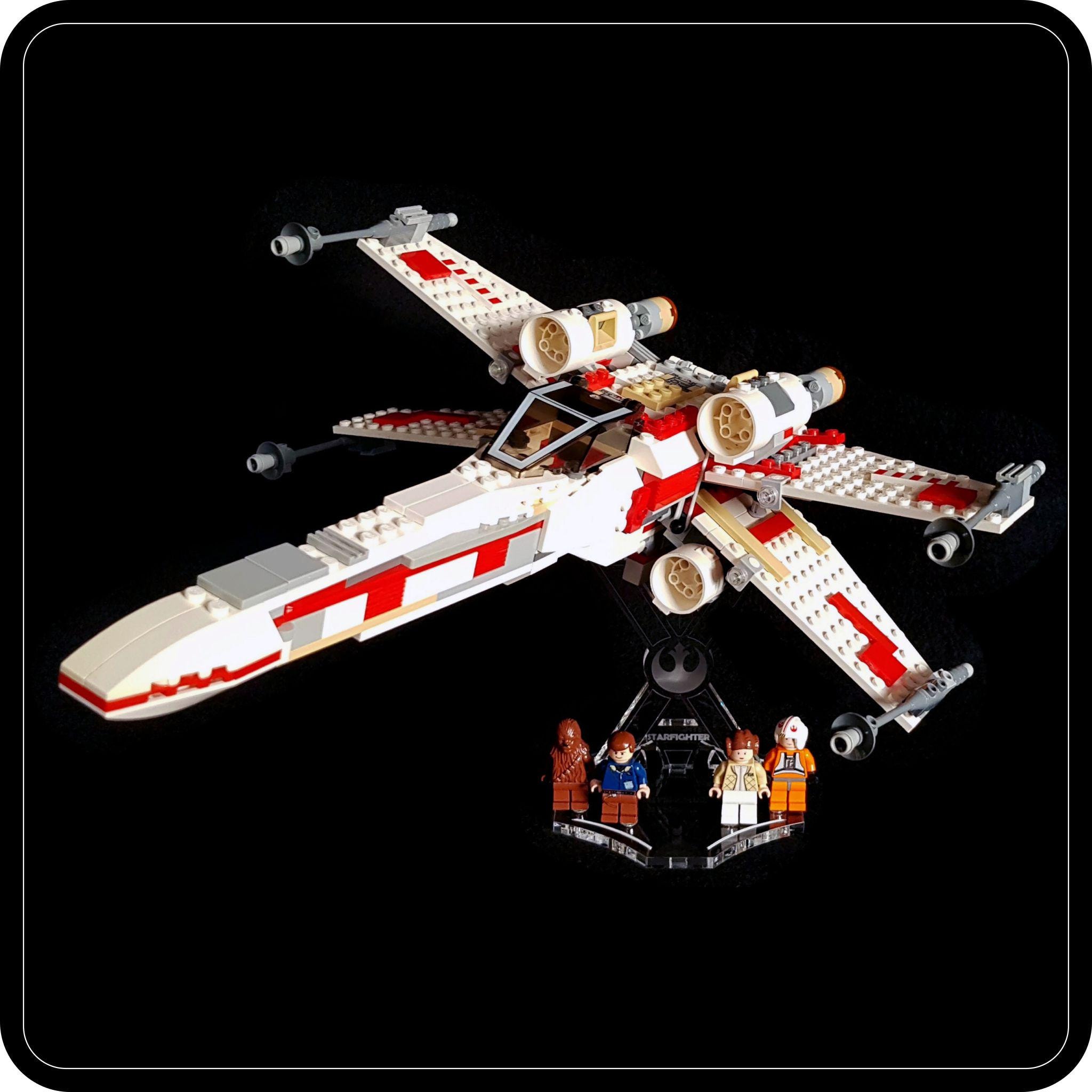 Display Stand Angled + Slots for Lego 6212 and 4502 X-wing Fighter