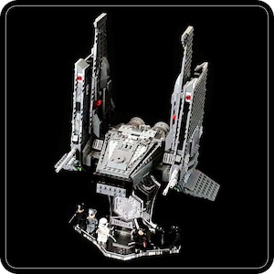 Display stand 3D for Lego 75256-75104 Kylo Ren&#39;s Shuttle + minifigures plate (S1063)