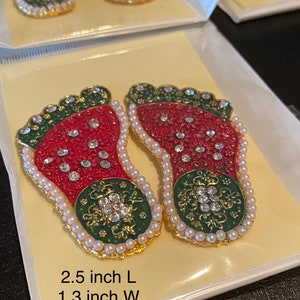 Decorative Devi Lakshmi feet patches. Set of 2.