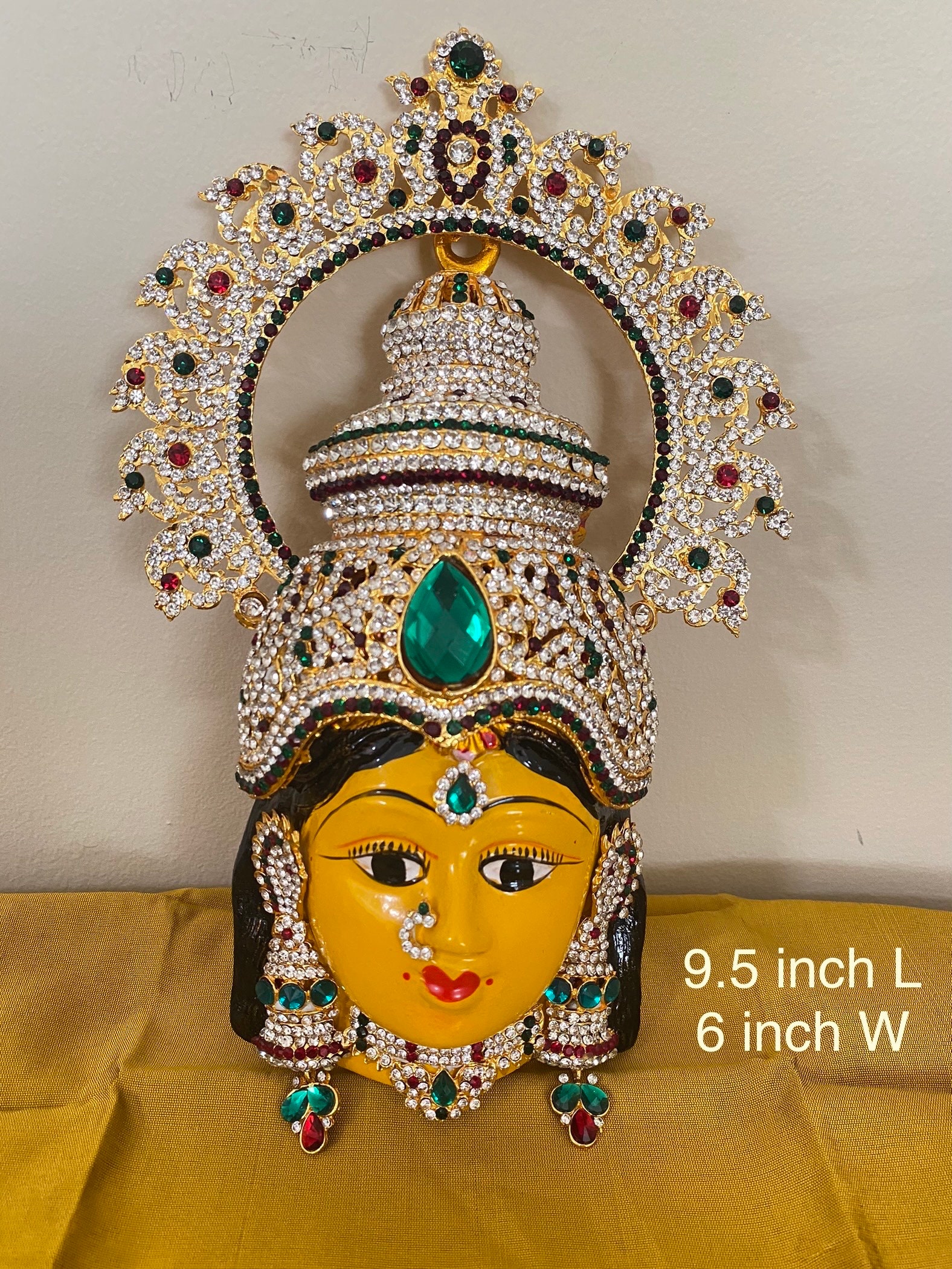 Stone Studded Lakshmi Face Idol - Diwali Puja Decor, 9.5 Inch - Etsy