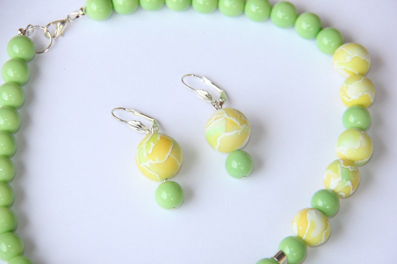 Lime-Lemony necklace set