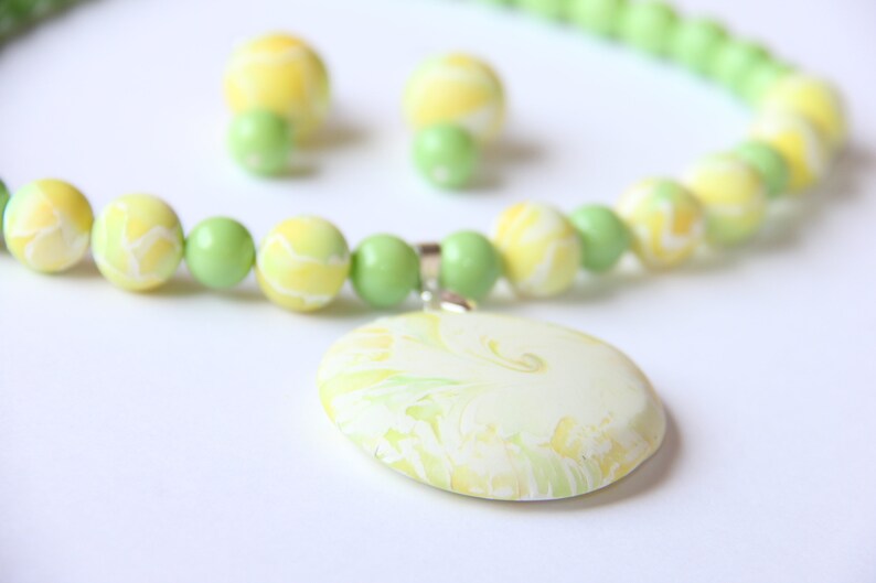Lime-Lemony necklace set