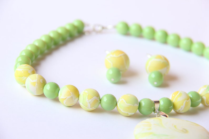 Lime-Lemony necklace set