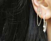 Dainty Chain Earrings, Delicate Chain Earrings, Chain Ear Jacket, Dainty Ear Jacket, Chain Earrings, Dainty Earrings, Dainty Jewelry