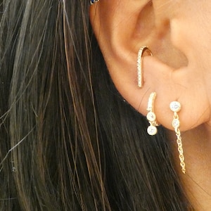 Chain Earrings, Dainty Chain Earrings, Delicate Chain Earrings, Chain Ear Jacket, Dainty Chain Ear Jacket, Ear Jacket