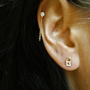 Chain Earrings, Dainty Chain Earrings, Chain Ear Jacket, Chain Earring, Dainty Chain Ear Jacket, Ear Jacket, Minimalist Earring