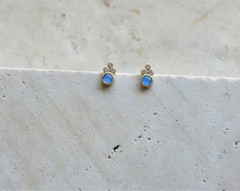 Tiny Studs, Opal Studs, Dainty Studs, Dainty Earrings, Tiny Earrings, Minimalist Studs