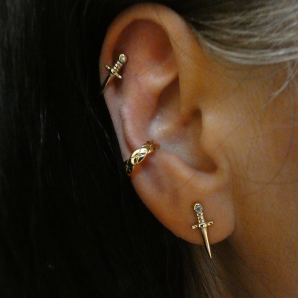 Knife Stud Earrings Etsy