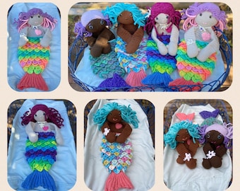 Mermaid Doll, Crochet Mermaid, Little Mermaid Doll, Fairy Doll, Handmade Dolls, Fairy Doll Handmade, Mermaid Crochet Doll, Fairy Plush, Gift