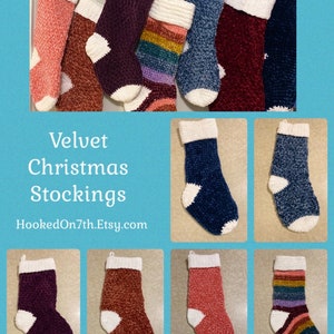 Velvet Christmas Stockings - Handmade Stockings - Farmhouse Stockings - Heirlooms - Keepsakes - Boho