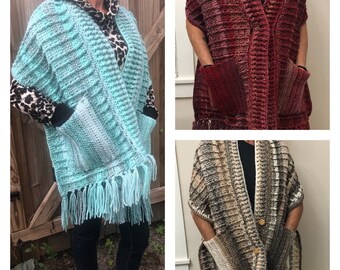 ポケット付きリブショール/ラップ