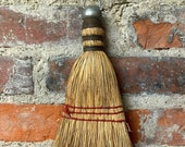 Vintage Whisk Hand Broom Old Worn Prim Farmhouse Decor Wire Wrapped Corn Straw