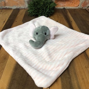 Lila Jack Elephant Pink Stripes Plush Baby Lovey Minky Double Layer Security Blanket Etsy