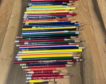 48 Vintage Colored Pencils Eagle Verithin Eberhard Faber USA Mixed Lot - Used