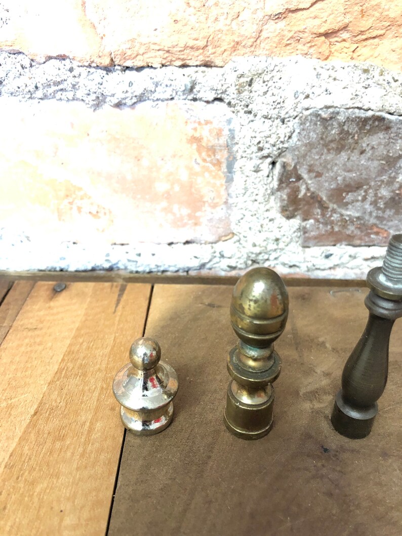 Vintage Lamp Finials and Riser 4 Pc Lot All Metal Etsy