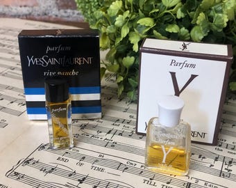 Vintage YSL Miniature Parfum Set, Y & Rive Gauche, Collectible