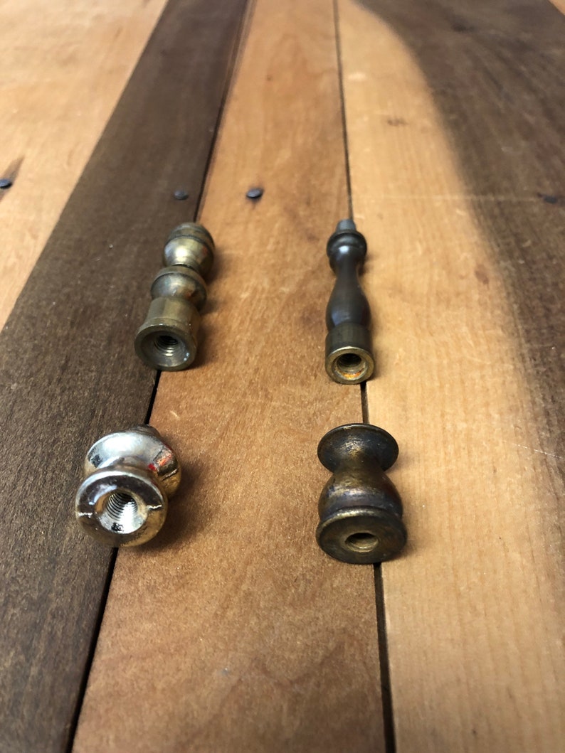 Vintage Lamp Finials and Riser 4 Pc Lot All Metal Etsy
