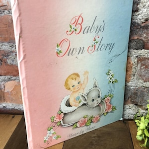 Baby&#39;s Own Story: Year by Year Memory Book Whitman Vintage 1940s UNUSED Boy Girl Baby Family Tree