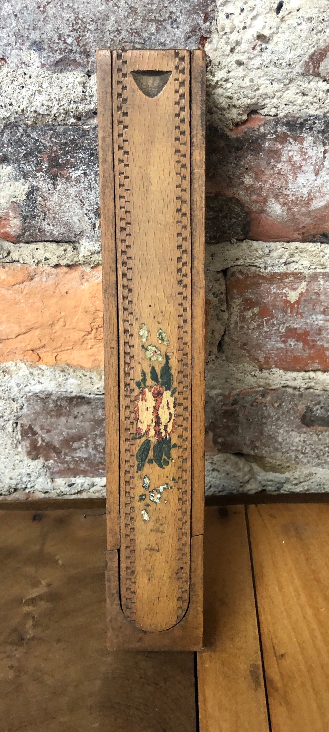 Vintage Sliding Lid Pencil Box Wood School Antique 2 Layer Etsy