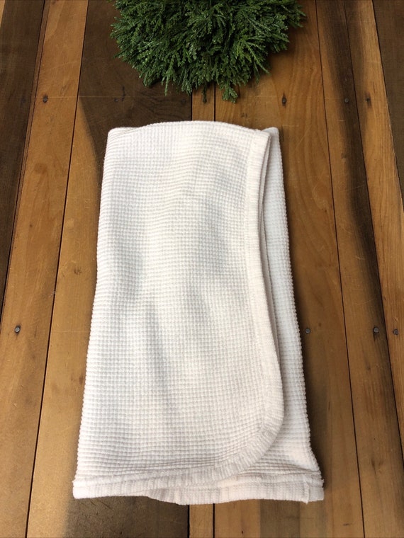 Baby Morgan Blanket White Cotton Thermal Waffle Weave Vintage Receiving 32 Etsy Canada