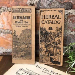 Indiana Herb Doctor and Medicine Man 1922 Botanical Healing 2 Booklets by J. Meyer Remedies Index Charts Illustrations Quack Medicine