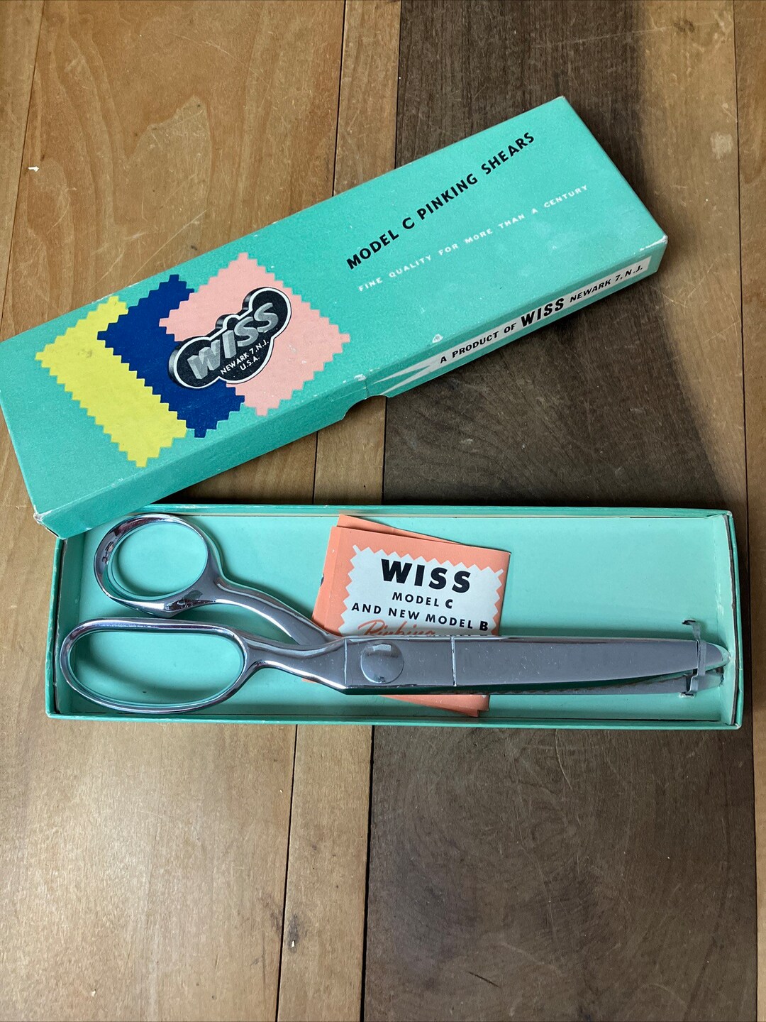 Vintage Wiss Pinking Shears Sewing Scissors Model C Original Box