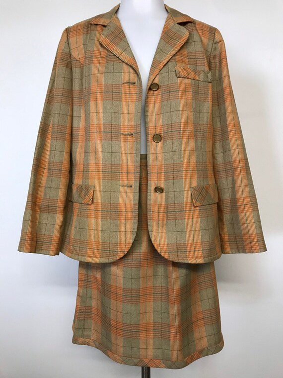 VTG 60’s 70’s Kelita Designer Vintage Mod Plaid Or