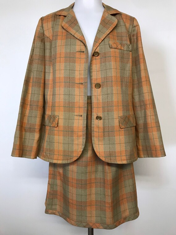 VTG 60’s 70’s Kelita Designer Vintage Mod Plaid O… - image 1