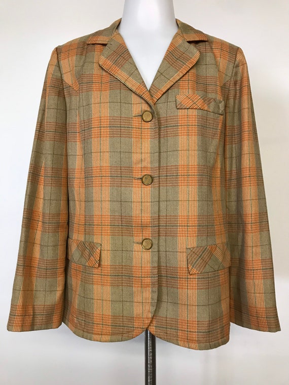 VTG 60’s 70’s Kelita Designer Vintage Mod Plaid O… - image 6