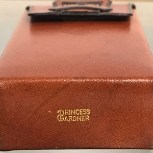 VTG 60's 70's Princess Gardner Designer Vintage Mod Leather Burnt Orange Sienna Brown Belt Buckle Cigarette Case Holder Smoking Accessories image 7