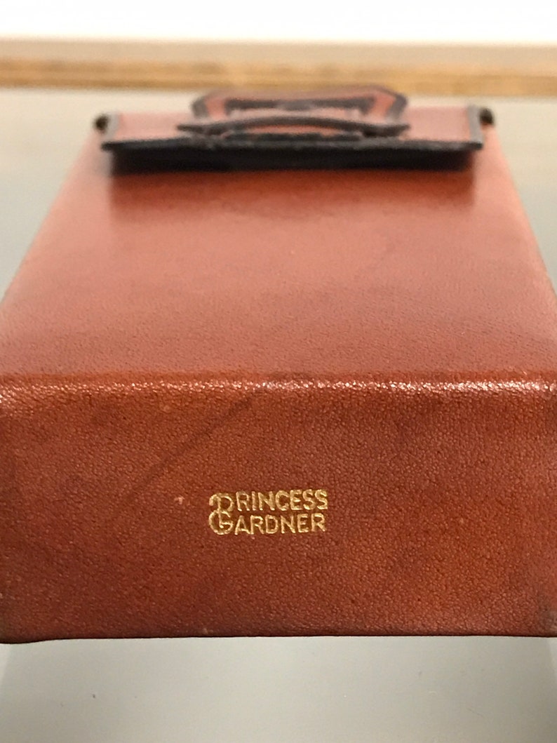 VTG 60's 70's Princess Gardner Designer Vintage Mod Leather Burnt Orange Sienna Brown Belt Buckle Cigarette Case Holder Smoking Accessories image 7